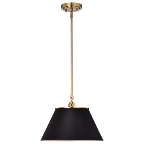 Main product image of Dover 1 Light Medium Pendant Black w/ Vintage Brass