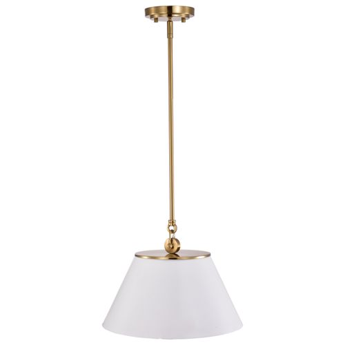 Main product image of Dover 1 Light Medium Pendant White w/ Vintage Brass