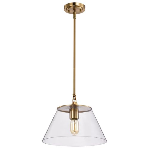 Main product image of Dover 1 Light Medium Pendant Vintage Brass w/ Clear Glass