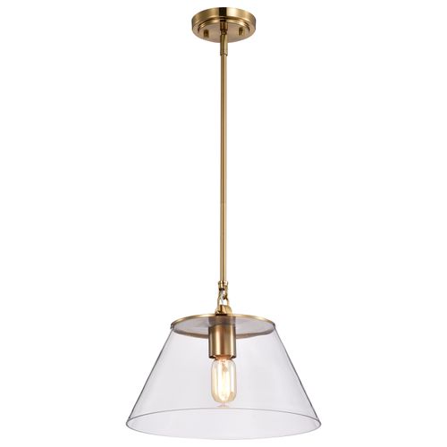 Main product image of Dover 1 Light Medium Pendant Vintage Brass w/ Clear Glass