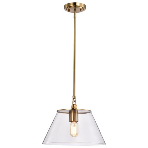Main product image of Dover 1 Light Medium Pendant Vintage Brass w/ Clear Glass
