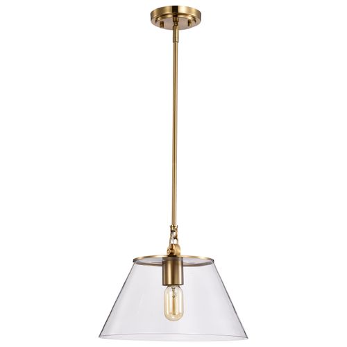 Main product image of Dover 1 Light Medium Pendant Vintage Brass w/ Clear Glass