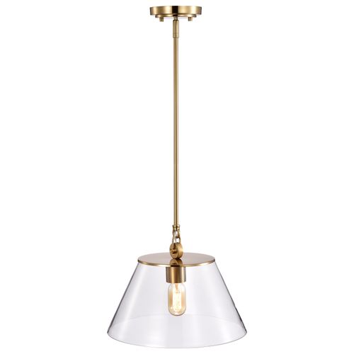 Main product image of Dover 1 Light Medium Pendant Vintage Brass w/ Clear Glass