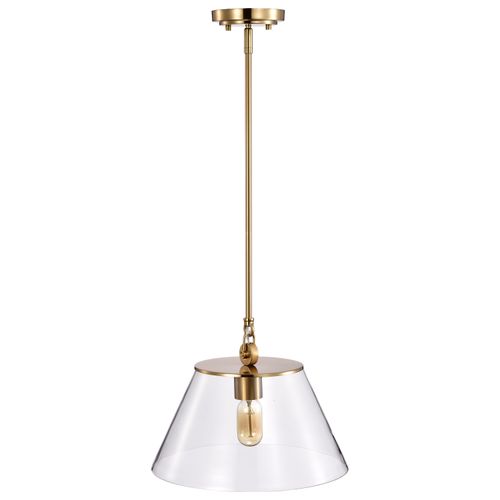 Main product image of Dover 1 Light Medium Pendant Vintage Brass w/ Clear Glass