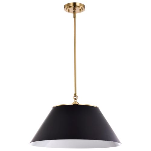 Main product image of Dover 3 Light Large Pendant Black w/ Vintage Brass