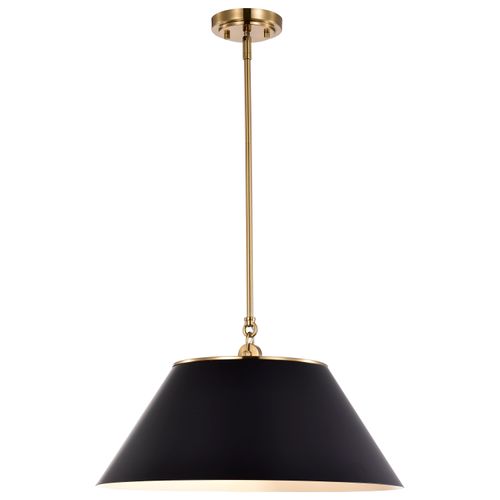 Main product image of Dover 3 Light Large Pendant Black w/ Vintage Brass