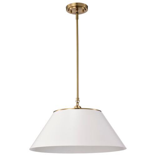 Main product image of Dover 3 Light Large Pendant White w/ Vintage Brass