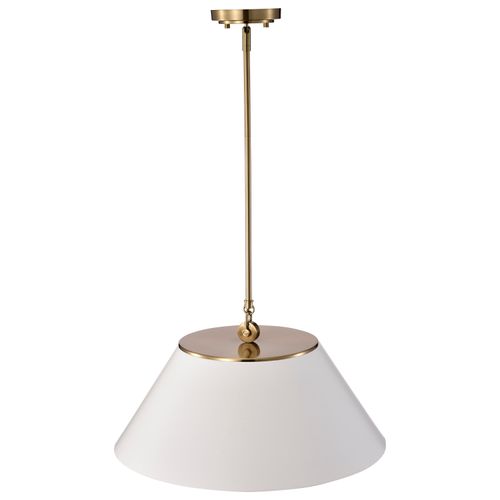 Main product image of Dover 3 Light Large Pendant White w/ Vintage Brass