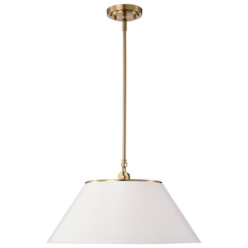 Main product image of Dover 3 Light Large Pendant White w/ Vintage Brass