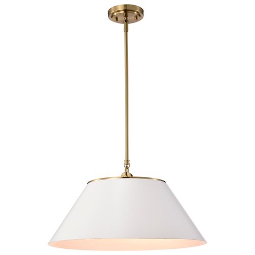 Main product image of Dover 3 Light Large Pendant White w/ Vintage Brass