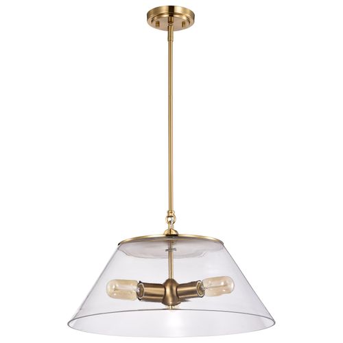 Main product image of Dover 3 Light Large Pendant Vintage Brass w/ Clear Glass