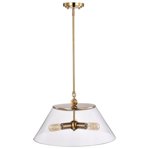 Main product image of Dover 3 Light Large Pendant Vintage Brass w/ Clear Glass