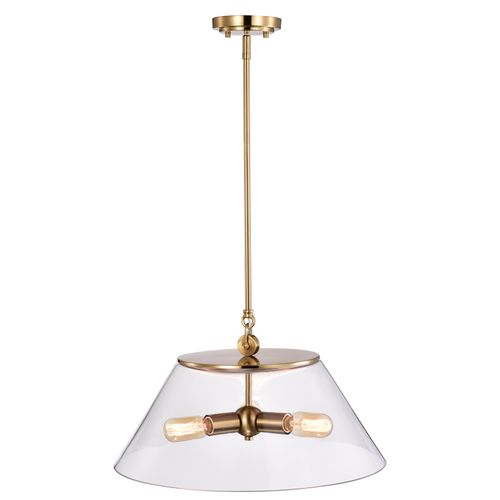 Main product image of Dover 3 Light Large Pendant Vintage Brass w/ Clear Glass