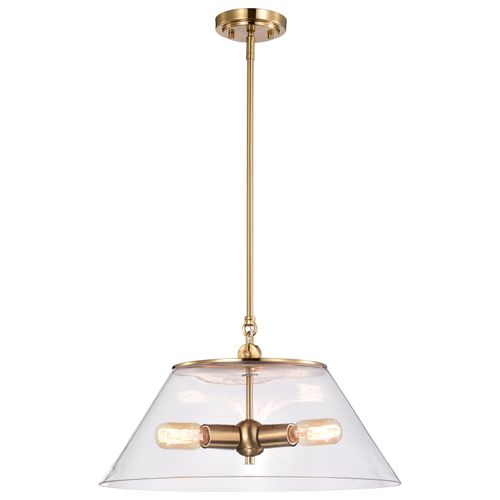Main product image of Dover 3 Light Large Pendant Vintage Brass w/ Clear Glass