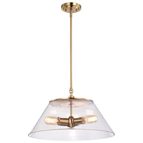 Main product image of Dover 3 Light Large Pendant Vintage Brass w/ Clear Glass