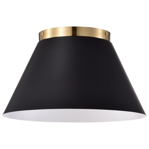 Main product image of Dover 3 Light Small Flush Mount Black w/ Vintage Brass