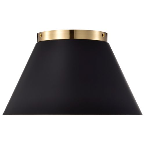 Main product image of Dover 3 Light Small Flush Mount Black w/ Vintage Brass