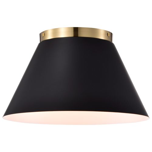 Main product image of Dover 3 Light Small Flush Mount Black w/ Vintage Brass
