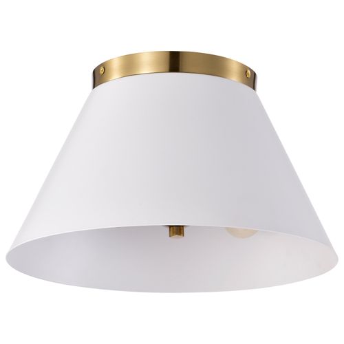 Main product image of Dover 3 Light Small Flush Mount White w/ Vintage Brass