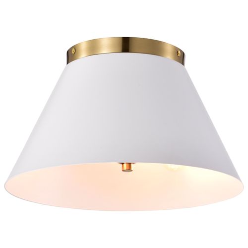 Main product image of Dover 3 Light Small Flush Mount White w/ Vintage Brass