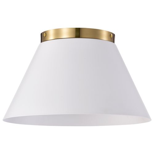 Main product image of Dover 3 Light Small Flush Mount White w/ Vintage Brass
