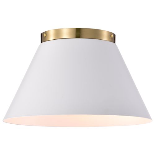 Main product image of Dover 3 Light Small Flush Mount White w/ Vintage Brass