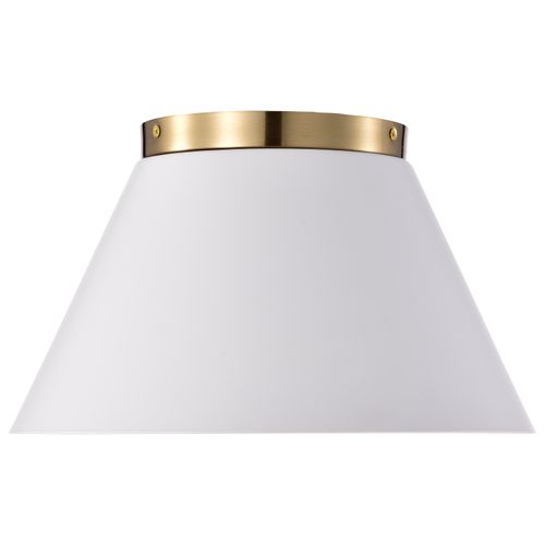 Main product image of Dover 3 Light Small Flush Mount White w/ Vintage Brass