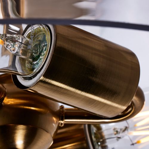 Main product image of Dover 3 Light Small Flush Mount Vintage Brass w/ Clear Glass