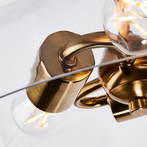 Main product image of Dover 3 Light Small Flush Mount Vintage Brass w/ Clear Glass