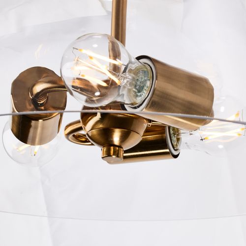 Main product image of Dover 3 Light Small Flush Mount Vintage Brass w/ Clear Glass