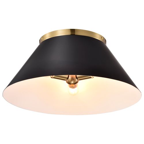 Main product image of Dover 3 Light Large Flush Mount Black w/ Vintage Brass