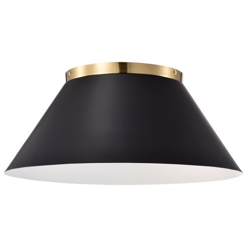 Main product image of Dover 3 Light Large Flush Mount Black w/ Vintage Brass
