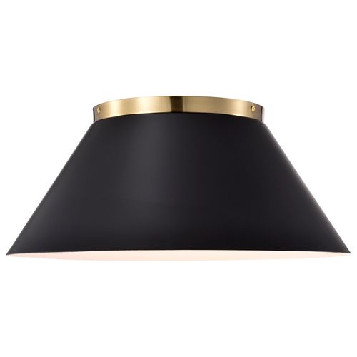 Main product image of Dover 3 Light Large Flush Mount Black w/ Vintage Brass