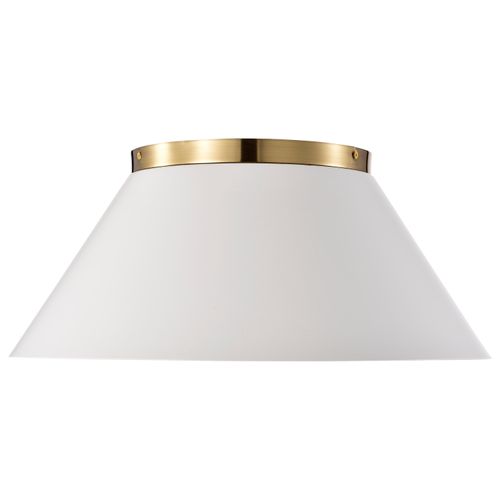 Main product image of Dover 3 Light Large Flush Mount White w/ Vintage Brass