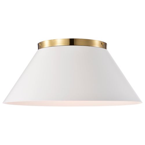Main product image of Dover 3 Light Large Flush Mount White w/ Vintage Brass