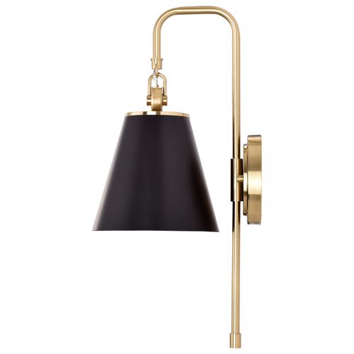 Main product image of Dover 1 Light Wall Sconce Black w/ Vintage Brass