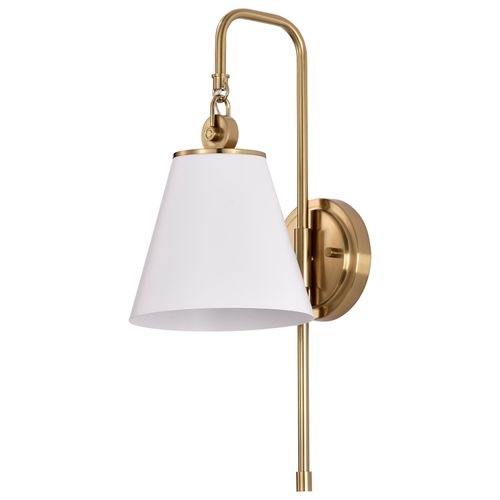Main product image of Dover 1 Light Wall Sconce White w/ Vintage Brass