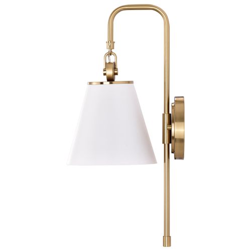 Main product image of Dover 1 Light Wall Sconce White w/ Vintage Brass