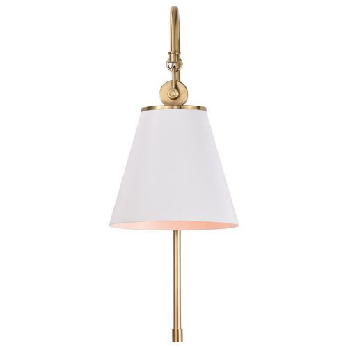 Main product image of Dover 1 Light Wall Sconce White w/ Vintage Brass