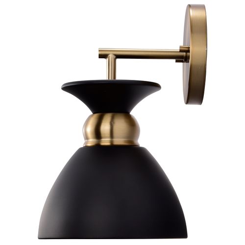 Main product image of Perkins 1 Light Wall Sconce Matte Black w/ Burnished Brass