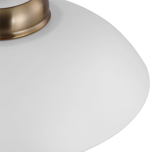Main product image of Perkins 1 Light Small Pendant Matte White w/ Burnished Brass