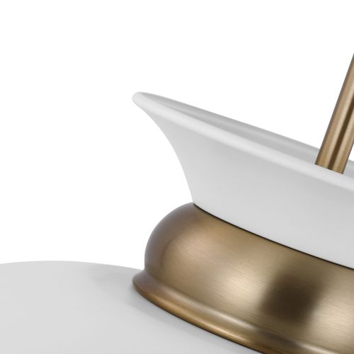 Main product image of Perkins 1 Light Large Pendant Matte White w/ Burnished Brass