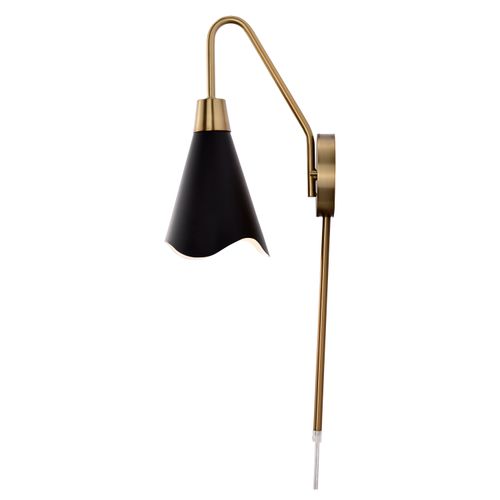 Main product image of Tango 1 Light Wall Sconce Matte Black w/ Burnished Brass