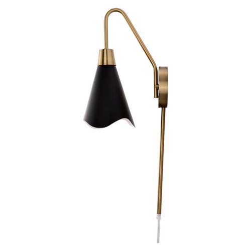 Main product image of Tango 1 Light Wall Sconce Matte Black w/ Burnished Brass