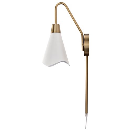 Main product image of Tango 1 Light Wall Sconce Matte White w/ Burnished Brass