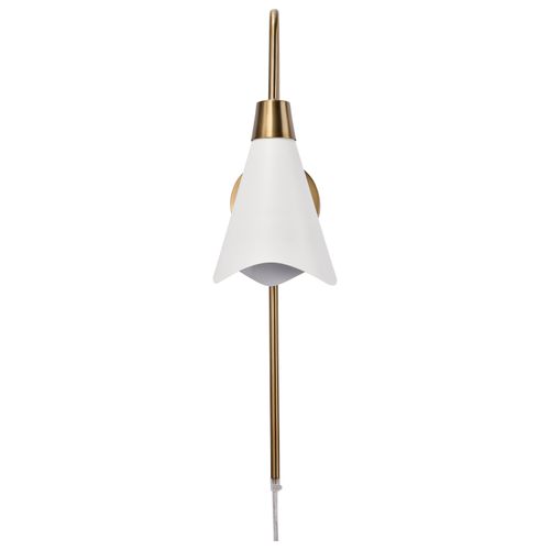 Main product image of Tango 1 Light Wall Sconce Matte White w/ Burnished Brass