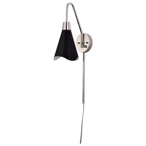 Main product image of Tango 1 Light Wall Sconce Matte Black w/ Polished Nickel