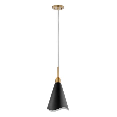Main product image of Tango 1 Light Small Pendant Matte Black w/ Burnished Brass
