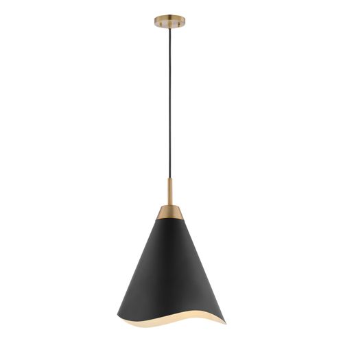 Main product image of Tango 1 Light Small Pendant Matte Black w/ Burnished Brass