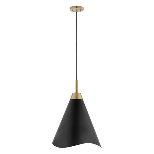 Main product image of Tango 1 Light Small Pendant Matte Black w/ Burnished Brass